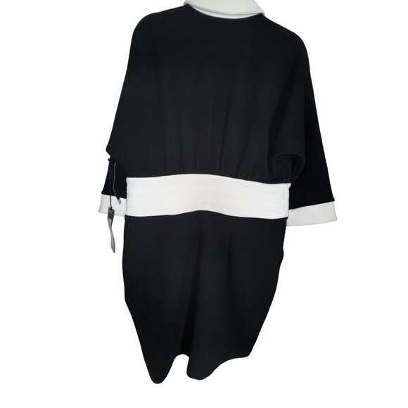 Gabrielle Union New York & Company Black White Button-Up Dress Large NWT Stretch - Picture 4 of 14